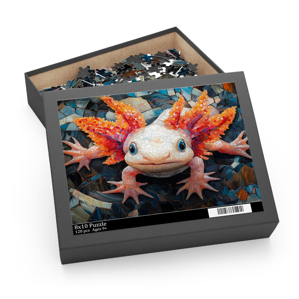 Mosaic Axolotl Jigsaw Puzzle - 120 to 500 Pieces | Colorful Art Puzzle for Kids & Adults
