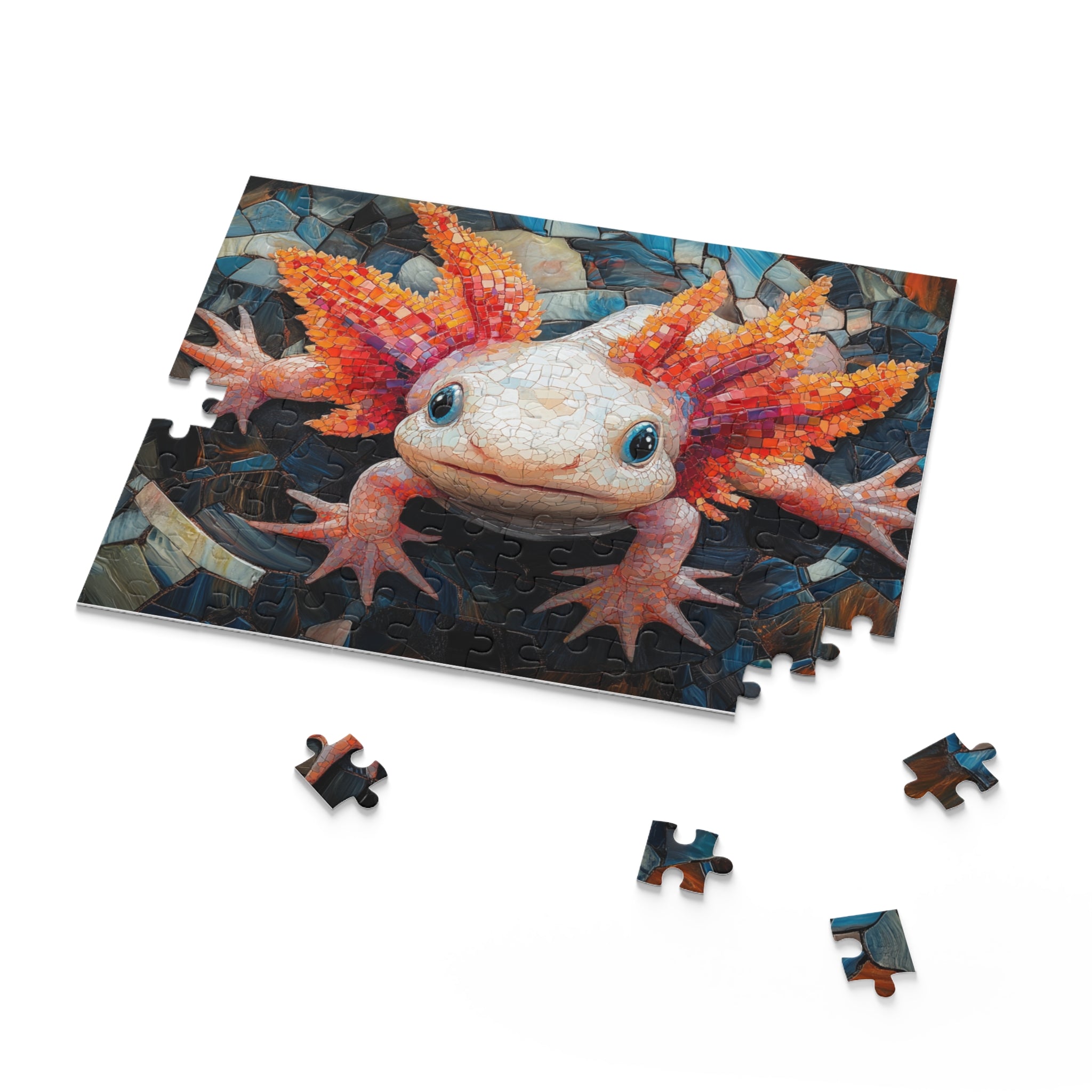Mosaic Axolotl Jigsaw Puzzle - 120 to 500 Pieces | Colorful Art Puzzle for Kids & Adults