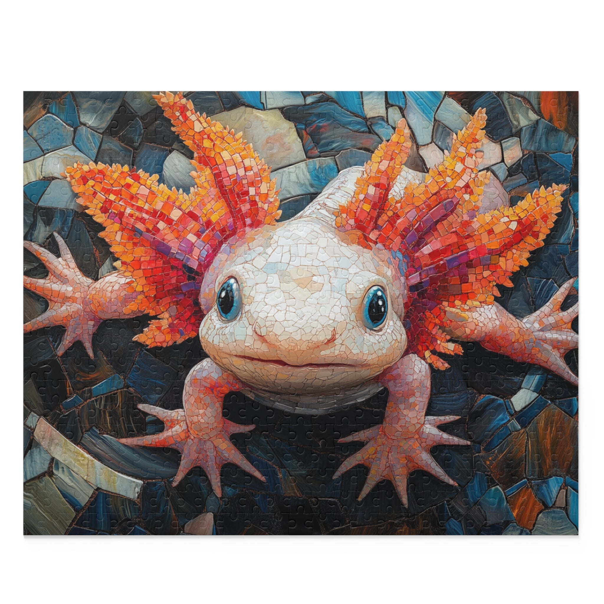 Mosaic Axolotl Jigsaw Puzzle - 120 to 500 Pieces | Colorful Art Puzzle for Kids & Adults