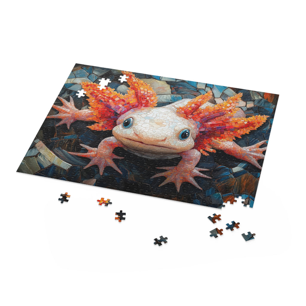 Mosaic Axolotl Jigsaw Puzzle - 120 to 500 Pieces | Colorful Art Puzzle for Kids & Adults