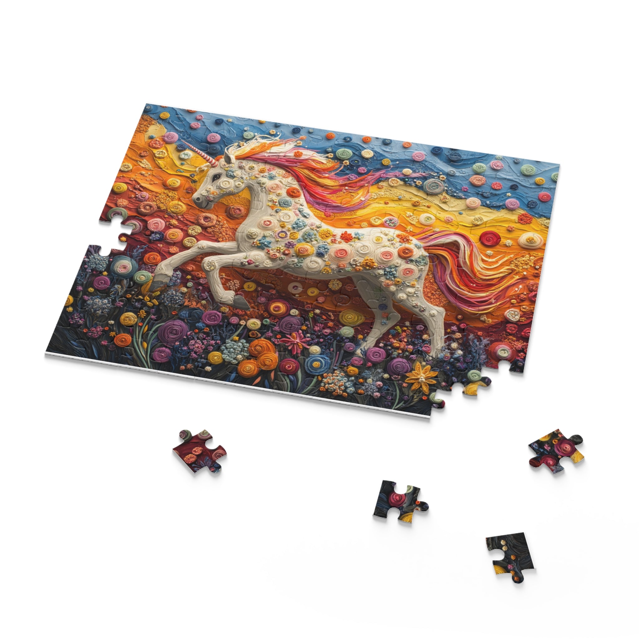 Unicorn Dreamscape Puzzle - 120 to 500 Pieces | Textured Fantasy Art Jigsaw