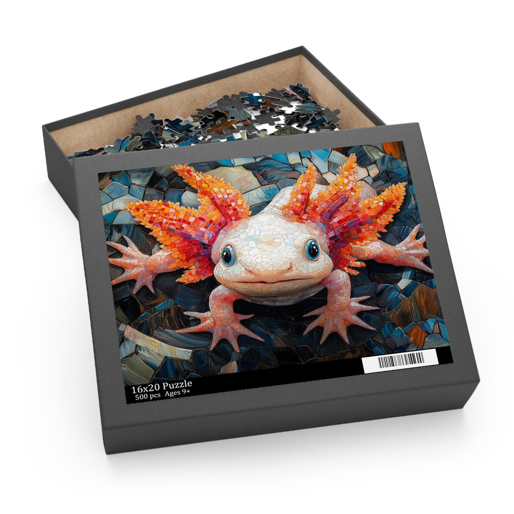 Mosaic Axolotl Jigsaw Puzzle - 120 to 500 Pieces | Colorful Art Puzzle for Kids & Adults