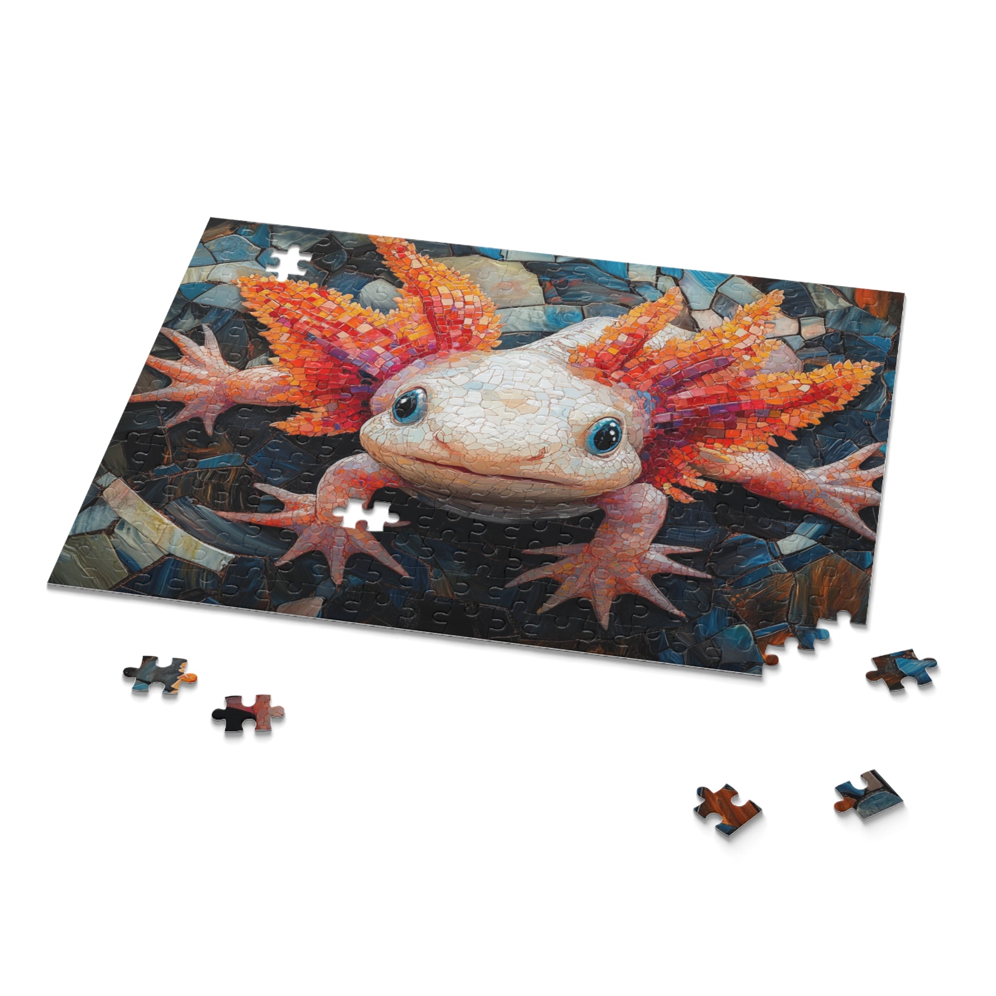 Mosaic Axolotl Jigsaw Puzzle - 120 to 500 Pieces | Colorful Art Puzzle for Kids & Adults